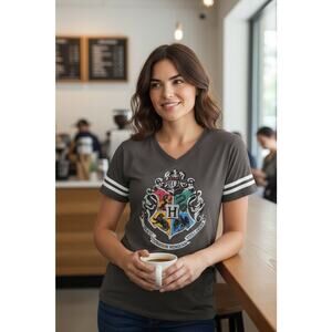 Wizarding World of Harry Potter Hogwarts Universal Studios Gray T-Shirt Size L